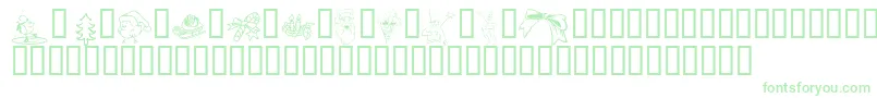 Шрифт KrChristmasJewels20053 – зелёные шрифты на белом фоне