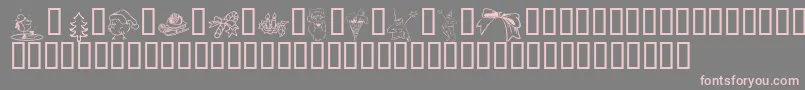 フォントKrChristmasJewels20053 – 灰色の背景にピンクのフォント
