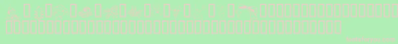 KrChristmasJewels20053-fontti – vaaleanpunaiset fontit vihreällä taustalla