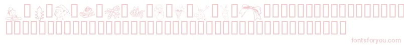 KrChristmasJewels20053-fontti – vaaleanpunaiset fontit valkoisella taustalla
