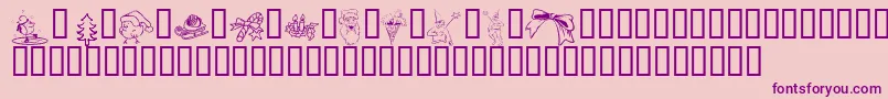 フォントKrChristmasJewels20053 – ピンクの背景に紫のフォント