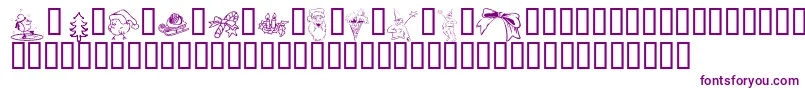 Шрифт KrChristmasJewels20053 – фиолетовые шрифты на белом фоне