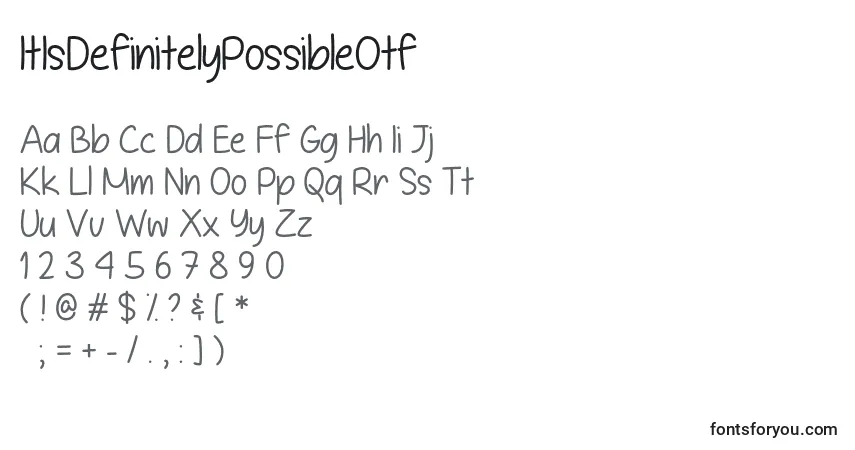 Czcionka ItIsDefinitelyPossibleOtf – alfabet, cyfry, specjalne znaki
