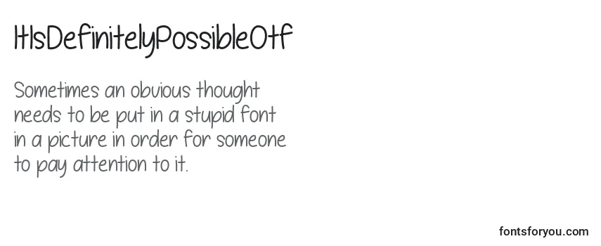 Review of the ItIsDefinitelyPossibleOtf Font