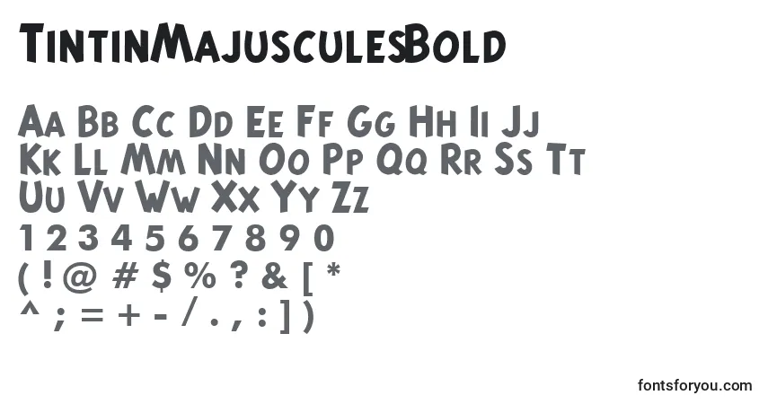 TintinMajusculesBold-fontti – aakkoset, numerot, erikoismerkit
