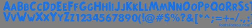 フォントTintinMajusculesBold – 灰色の背景に青い文字