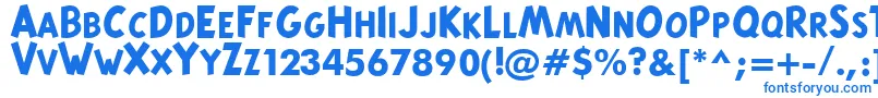 フォントTintinMajusculesBold – 白い背景に青い文字