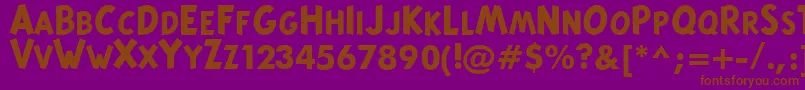 TintinMajusculesBold Font – Brown Fonts on Purple Background