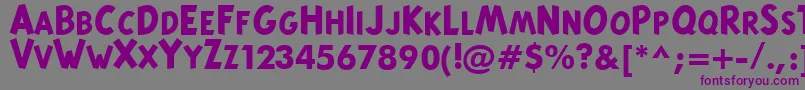 TintinMajusculesBold Font – Purple Fonts on Gray Background