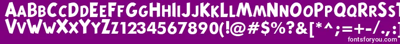 TintinMajusculesBold Font – White Fonts on Purple Background