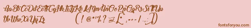 ChampionShipmate-Schriftart – Braune Schriften auf rosa Hintergrund