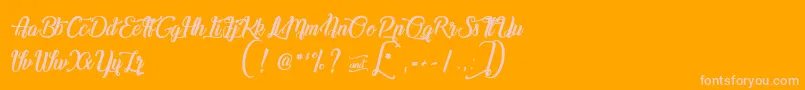 ChampionShipmate-Schriftart – Rosa Schriften auf orangefarbenem Hintergrund