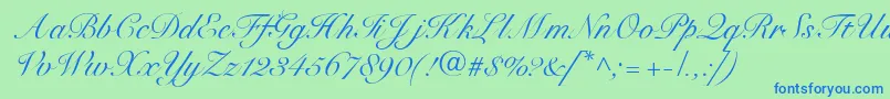 SnellbounddbNormal Font – Blue Fonts on Green Background