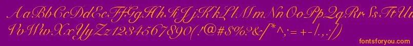 SnellbounddbNormal Font – Orange Fonts on Purple Background