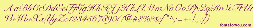 SnellbounddbNormal Font – Purple Fonts on Yellow Background