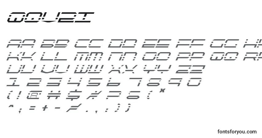A fonte Qqv2i – alfabeto, números, caracteres especiais