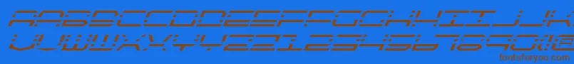 Qqv2i-Schriftart – Braune Schriften auf blauem Hintergrund