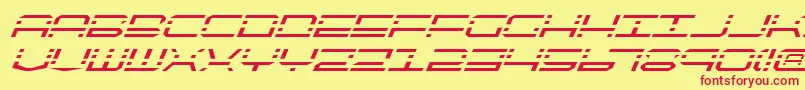 フォントQqv2i – 赤い文字の黄色い背景