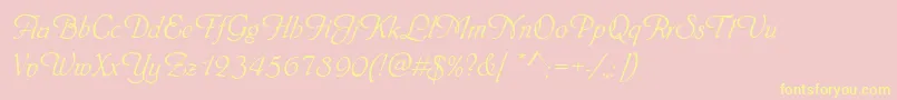 PhiladelphiaRegular-Schriftart – Gelbe Schriften auf rosa Hintergrund