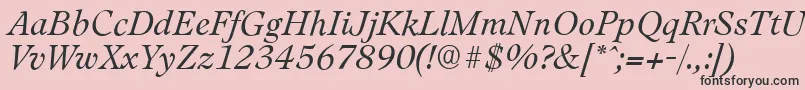 フォントLeamingtonserialLightItalic – ピンクの背景に黒い文字