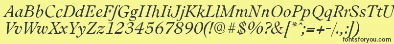 LeamingtonserialLightItalic Font – Black Fonts on Yellow Background