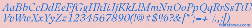 LeamingtonserialLightItalic Font – Blue Fonts on Pink Background