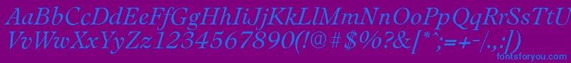 LeamingtonserialLightItalic Font – Blue Fonts on Purple Background