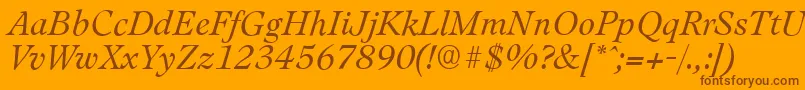 LeamingtonserialLightItalic Font – Brown Fonts on Orange Background