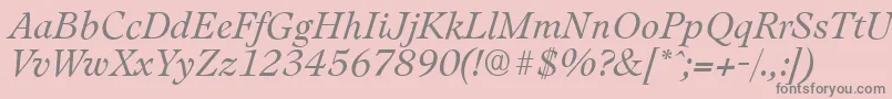 LeamingtonserialLightItalic Font – Gray Fonts on Pink Background