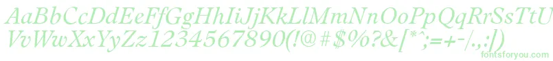 LeamingtonserialLightItalic Font – Green Fonts on White Background