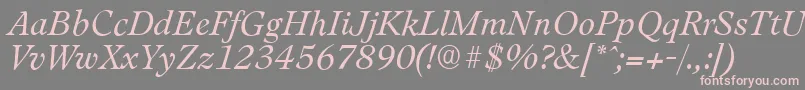 LeamingtonserialLightItalic Font – Pink Fonts on Gray Background