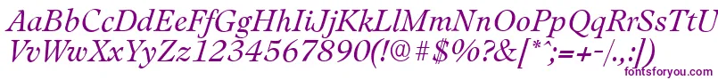 LeamingtonserialLightItalic Font – Purple Fonts on White Background