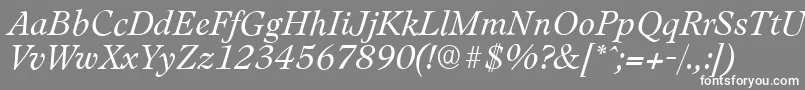 フォントLeamingtonserialLightItalic – 灰色の背景に白い文字