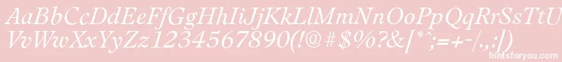 LeamingtonserialLightItalic Font – White Fonts on Pink Background