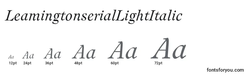 Размеры шрифта LeamingtonserialLightItalic