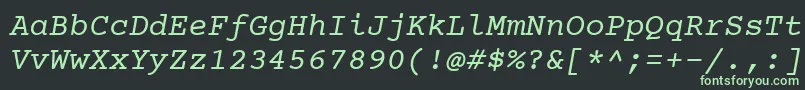 Шрифт CourierPrimeItalic – зелёные шрифты на чёрном фоне