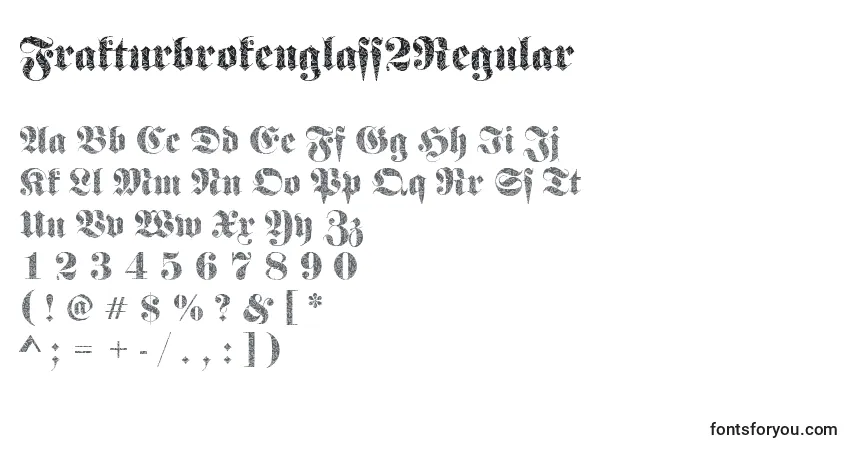 Шрифт Frakturbrokenglass2Regular – алфавит, цифры, специальные символы