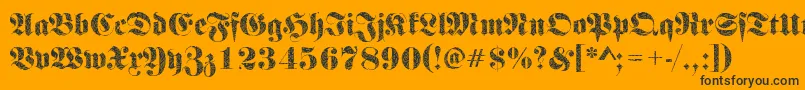 Frakturbrokenglass2Regular Font – Black Fonts on Orange Background