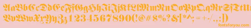 Frakturbrokenglass2Regular Font – Orange Fonts on Pink Background