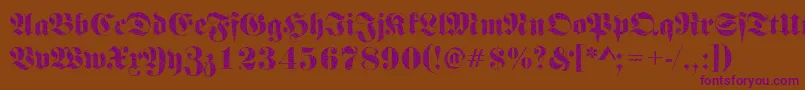 Frakturbrokenglass2Regular-Schriftart – Violette Schriften auf braunem Hintergrund