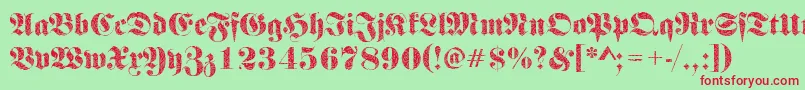 Frakturbrokenglass2Regular Font – Red Fonts on Green Background