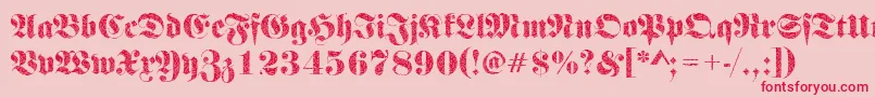 Frakturbrokenglass2Regular Font – Red Fonts on Pink Background