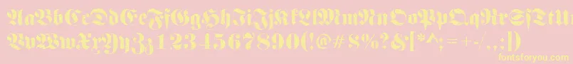 Frakturbrokenglass2Regular Font – Yellow Fonts on Pink Background