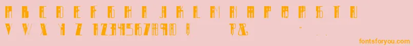 Soroban-Schriftart – Orangefarbene Schriften auf rosa Hintergrund