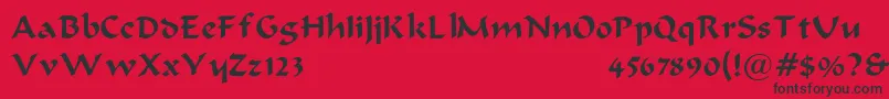 BodaciousNormal Font – Black Fonts on Red Background