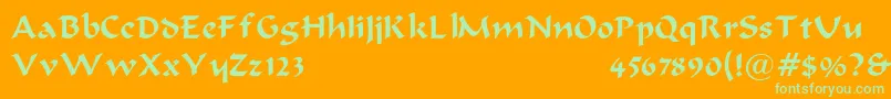 BodaciousNormal Font – Green Fonts on Orange Background