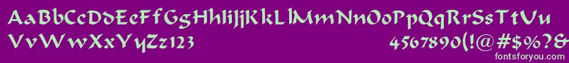 BodaciousNormal Font – Green Fonts on Purple Background