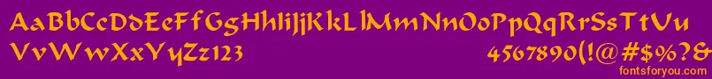 BodaciousNormal-Schriftart – Orangefarbene Schriften auf violettem Hintergrund