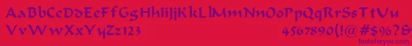 BodaciousNormal-Schriftart – Violette Schriften auf rotem Hintergrund