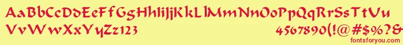 BodaciousNormal Font – Red Fonts on Yellow Background